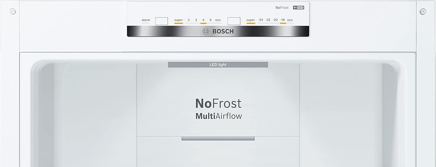Bosch KGN36VWED Série 4 Réfrigérateur combiné pose-libre - 326 L - 186 x 60 (H x L) - Blanc