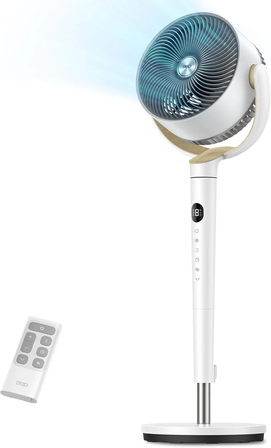 Dreo Fan for Bedroom. 120掳 Oscillating Standing Fans. Quiet Floor Fan with DC Motor. 100ft Pedestal Fans for Room. 9 Speeds. 4 modes. 20dB. 120掳 Manual Vertical. 37-42 Adjustable Height. 9H Timer