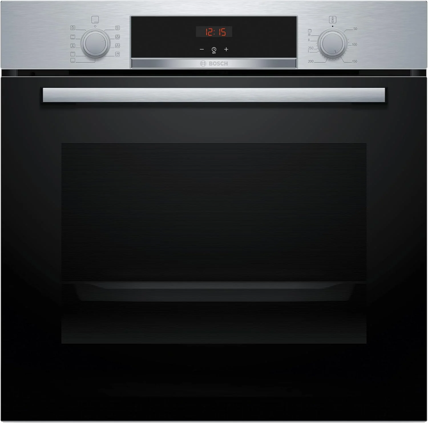 Bosch - Horno Multifunción, Serie 4, 60 cm. de ancho, Asistente de limpieza con agua, 3D Hotair, Acero, HBA514ES3
