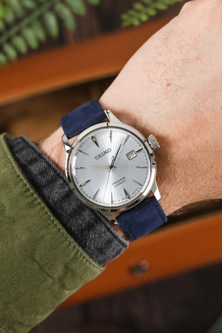 Hirsch OSIRIS Limited Edition Calf Leather with Nubuck Effect Watch Strap in DARK BLUE