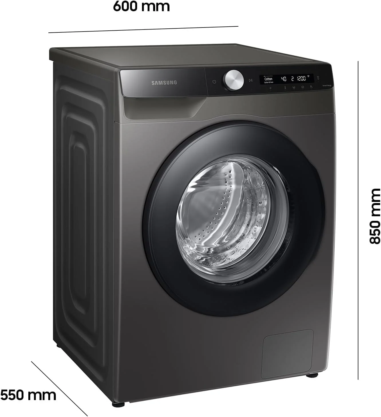 Samsung Waschmaschine, 8 kg, 1400 U/min, Ecobubble, Automatische Waschmittel- und Weichsp��lerdosierung, Inox/Schwarz, WW80T534AAXAS2