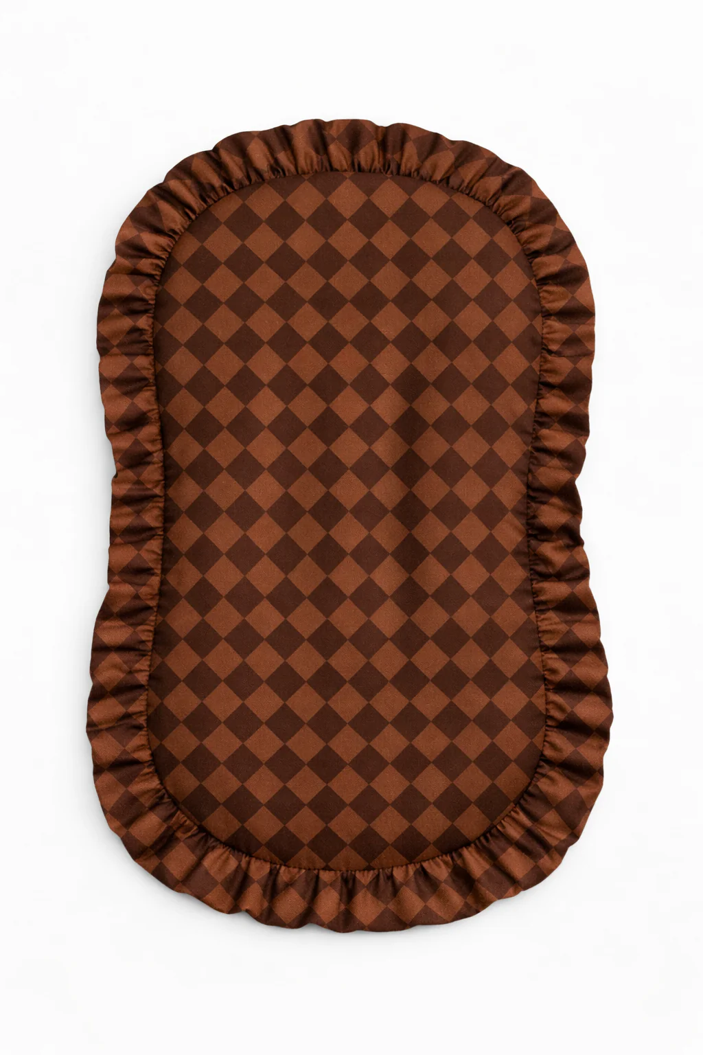 Brown Mocha Diamond Ruffle Baby Lounger Cover