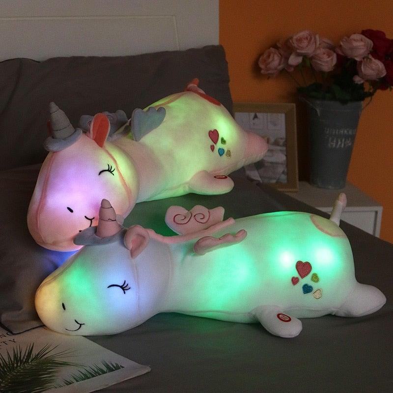 LumaCuddle Lunacorn Unicorn Plush Toy | Glowing Rainbow LED Night Light