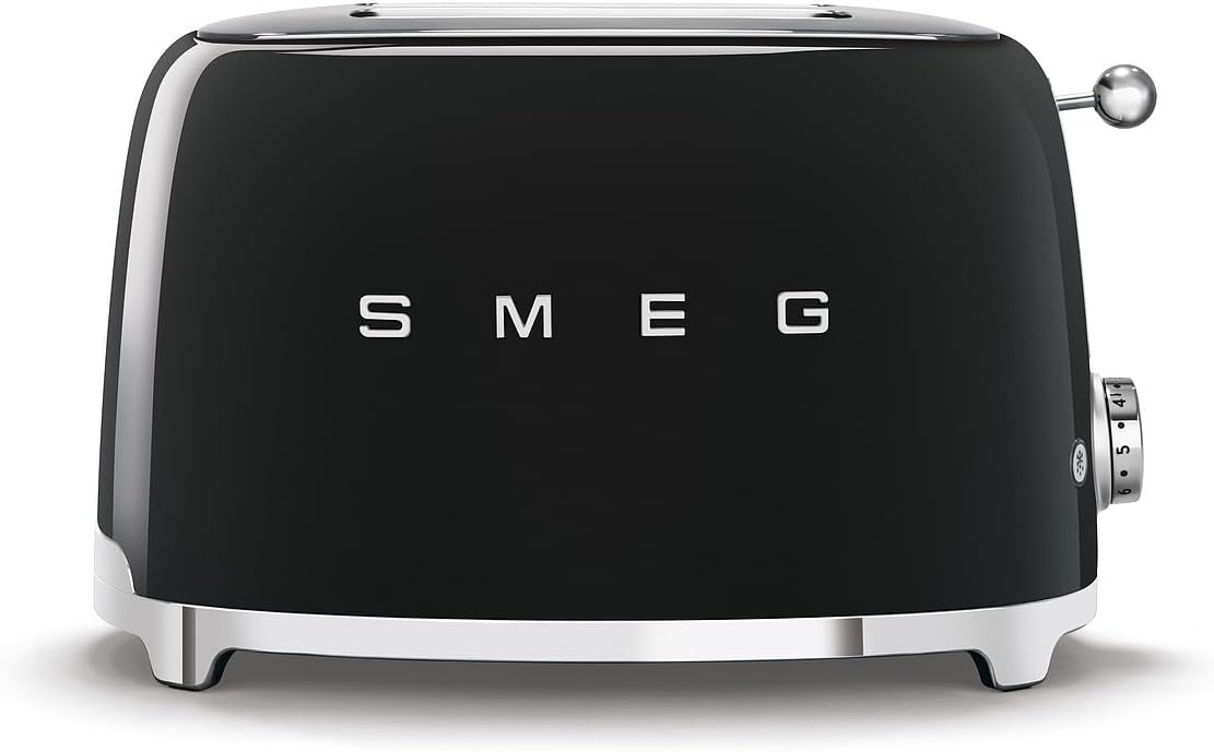 Smeg, 2x2 TSF01CREU -Toaster, 2 Schlitze für 2 Scheiben, 6 Vergoldungsniveaus, Heizfunktion, Abtau- und Bagel- Funktion, Sammelschublade, 950W, Creme