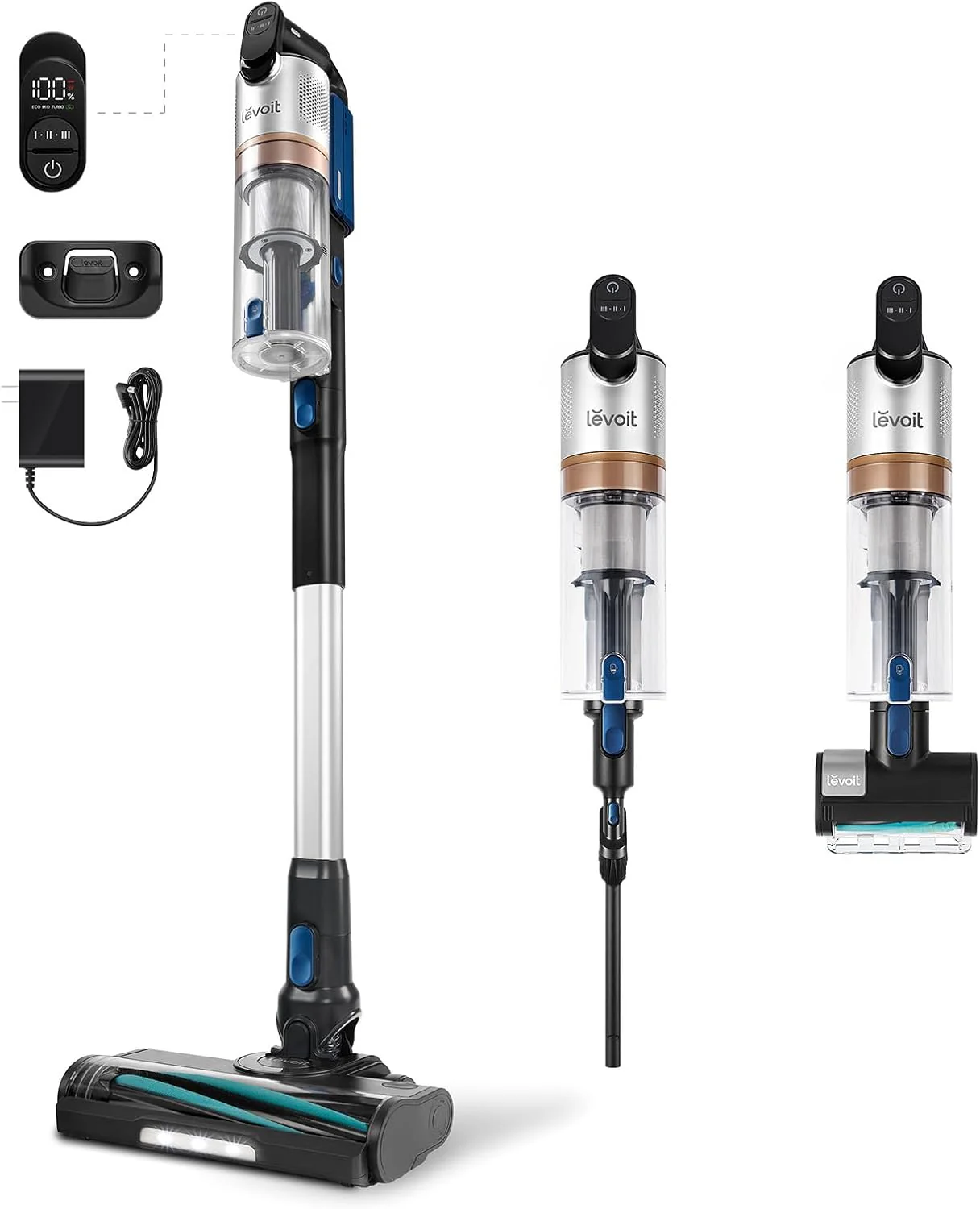 LEVOIT Cordless Vacuum Cleaner. Stick Vac with Tangle-Resistant Design. Up to 50 Minutes. Powerful Suction. Rechargeable. Lightweight. and Versatile for Carpet. Hard Floor. Pet Hair. LVAC-200