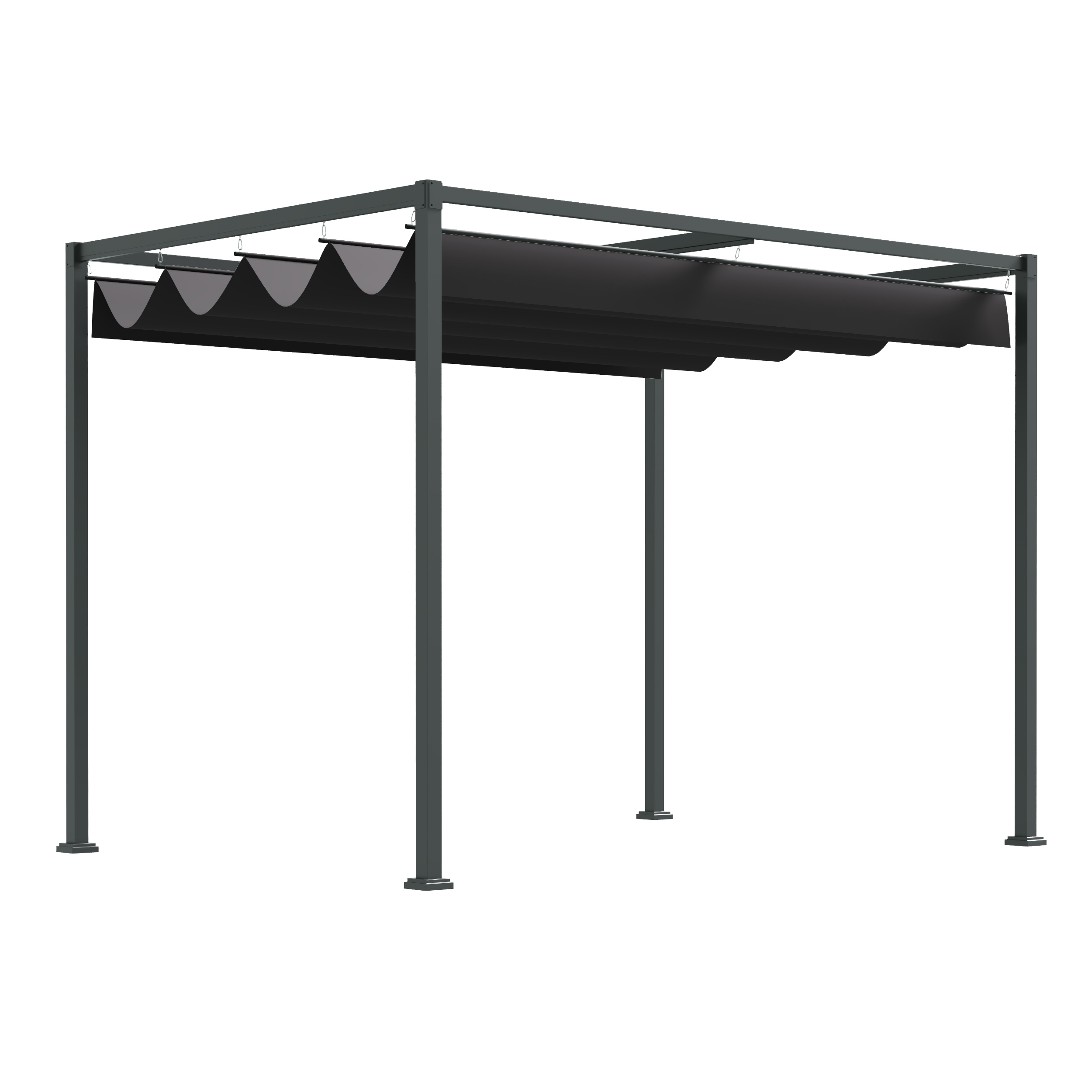 Outsunny Pergola Tuin 298x213x222 cm Polyester Zonnendak voor Tuin