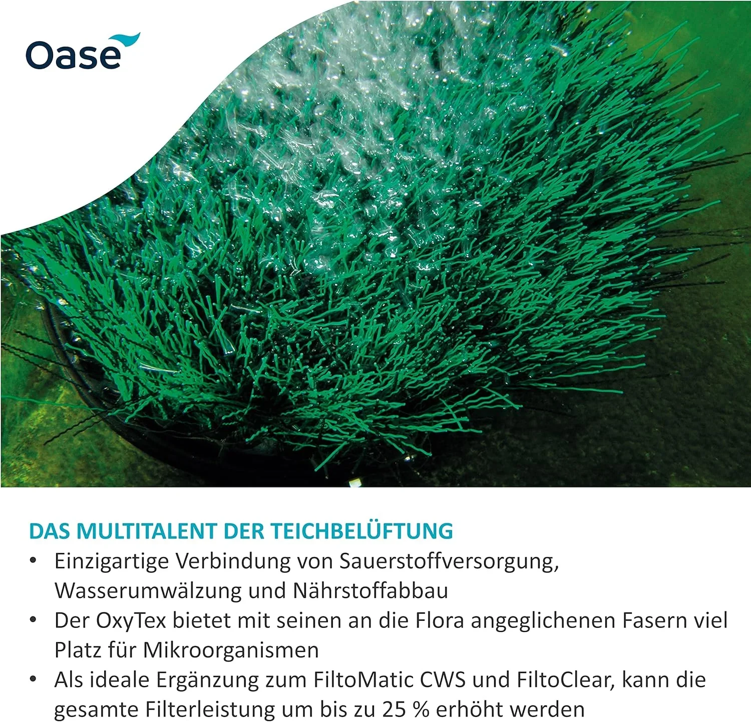 OASE 50249 Teichbel��fter OxyTex Set 1000, Teichbel��ftung, Sauerstoffversorgung, Bel��ftungspumpe, Filtermedium, erh?ht Filterleistung um bis zu 25%
