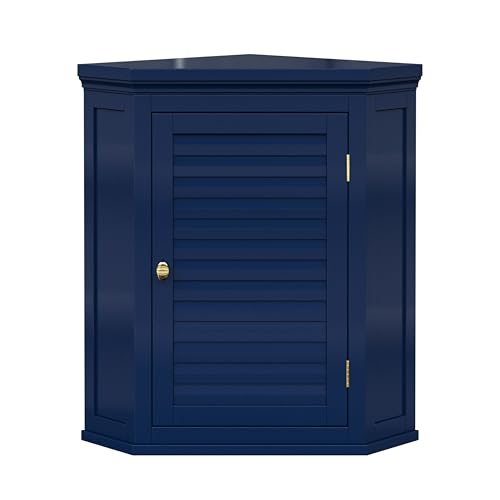 Elegant Home Fashions Armadietto da Muro Angolare Blu Navy Stile Persiana : Amazon.it: Casa e cucina