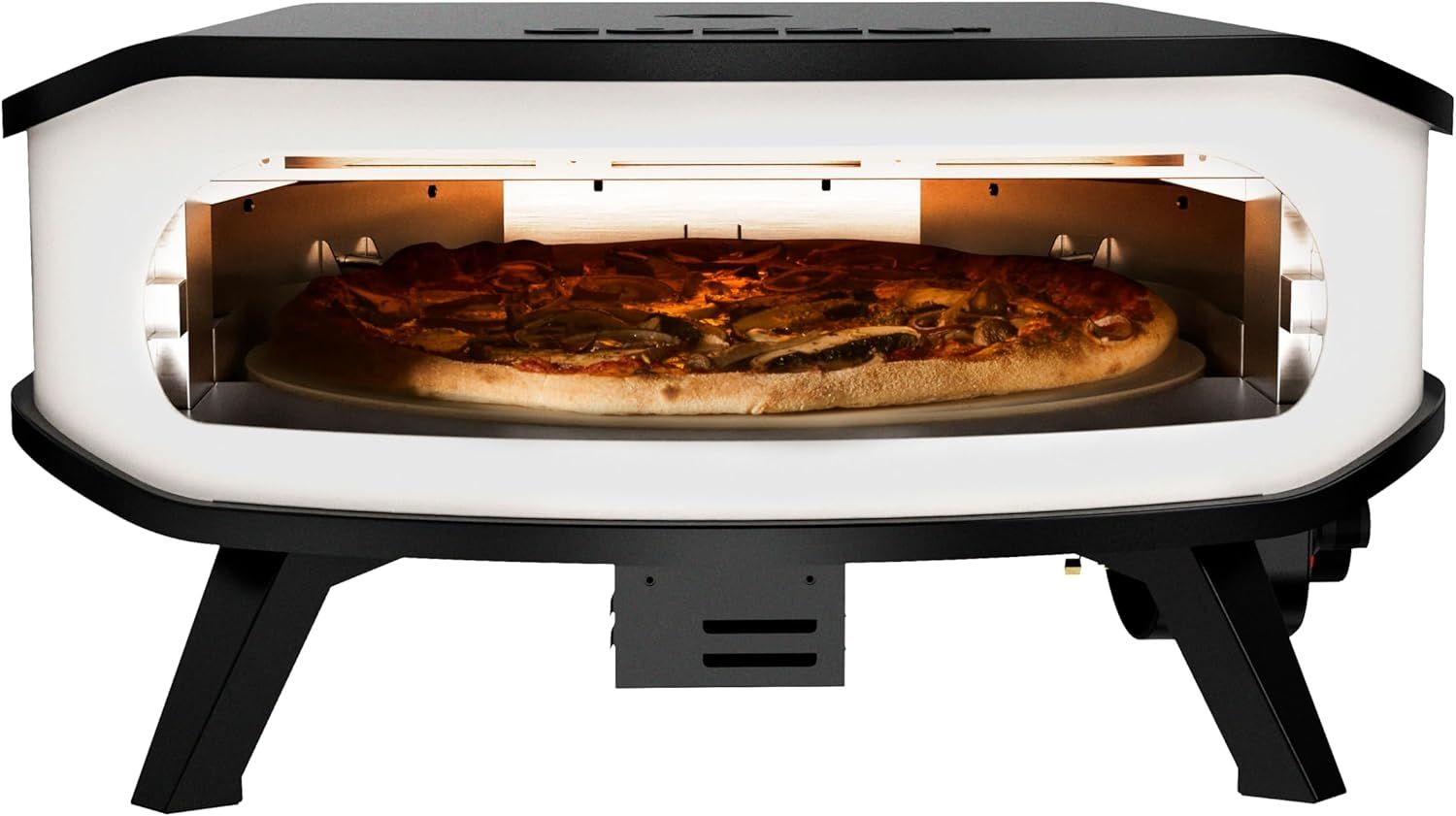 COZZE 17-Inch Gas Pizza Oven with Rotating Stone for Perfectly Even Cooking, Ideal for Outdoor & Indoor Use