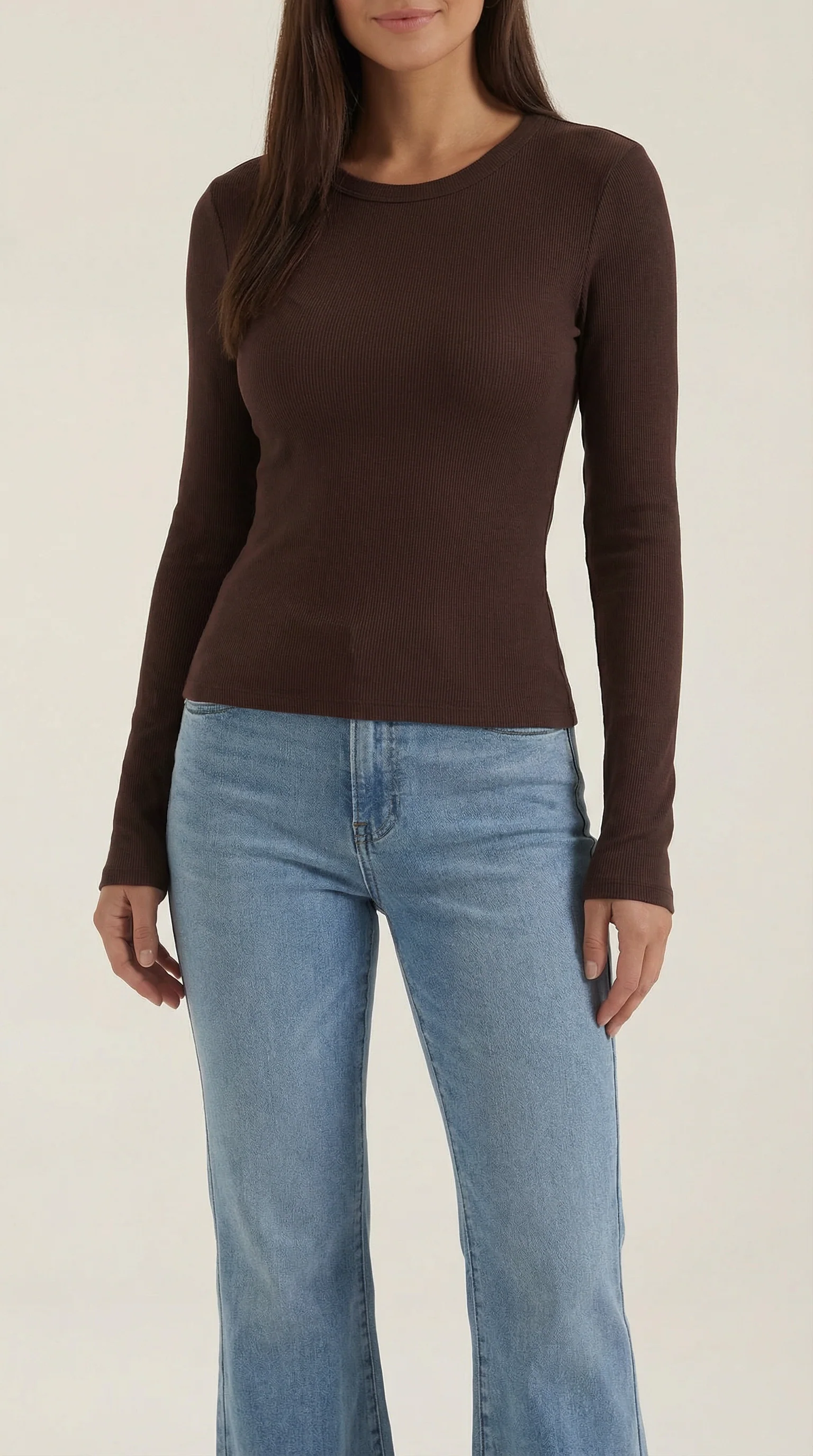 Langarmshirt mit gerippter Struktur