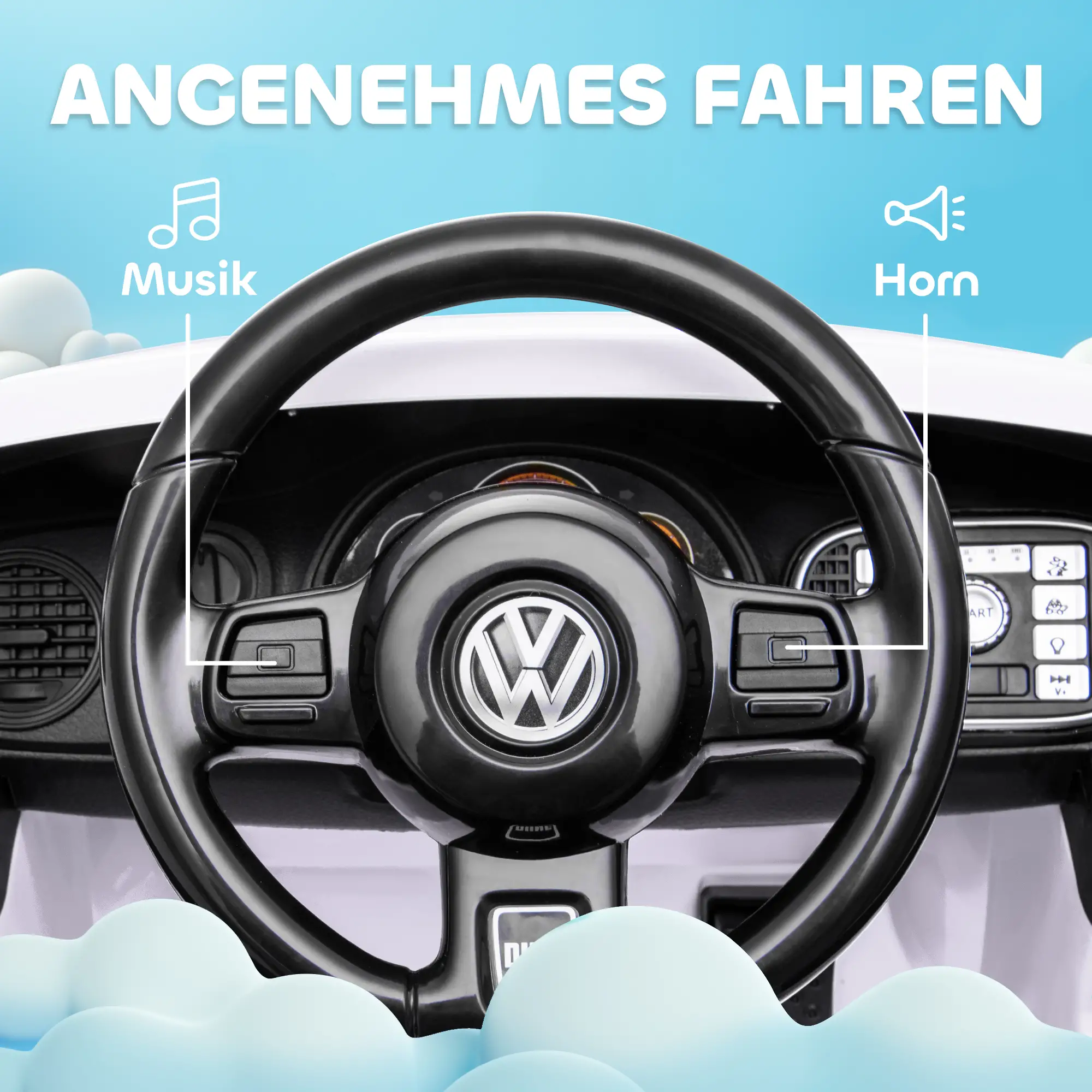 AIYAPLAY Kinder elektrische auto 12V met afstandsbediening Wit