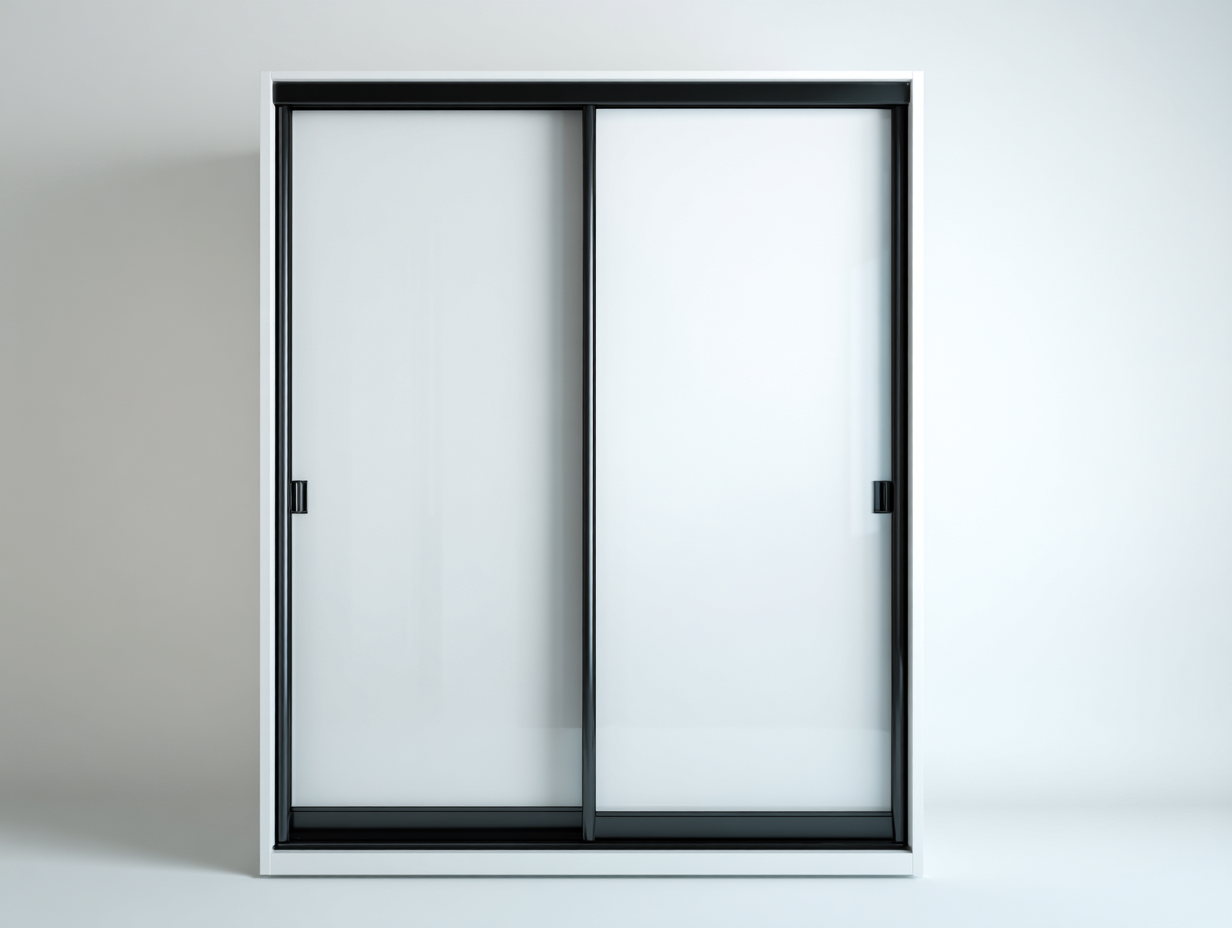 Kleiderschränke mit Schiebetüren-Aluminium-Glas-178 x 62 x 210 cm-Schwarz-Grau-Minimalistisches Design