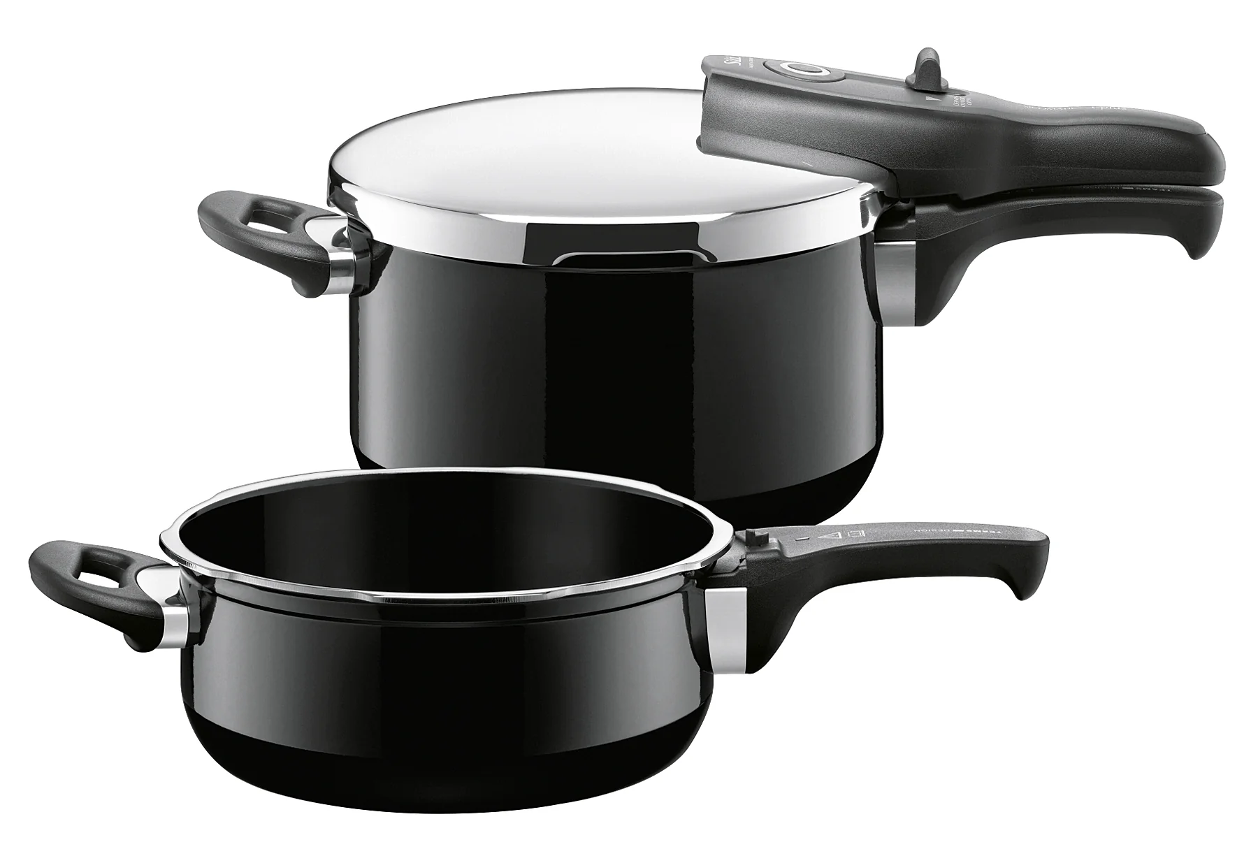 Snelkookpanset Sicomatic t-plus Duo 4,5 l + 3 l Silargan zwart, 2-delig