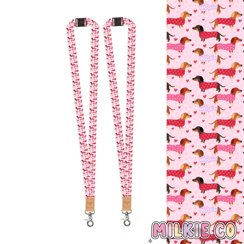 Dachshund Fabric Lanyard