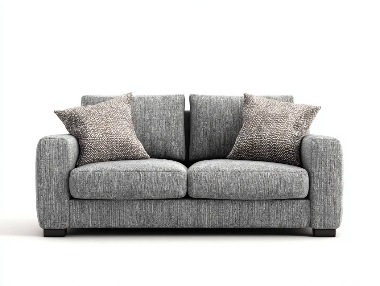 Zweisitzer Sofa - Stoff-Holz - 187 x 92 x 85 cm - Grau - Modern