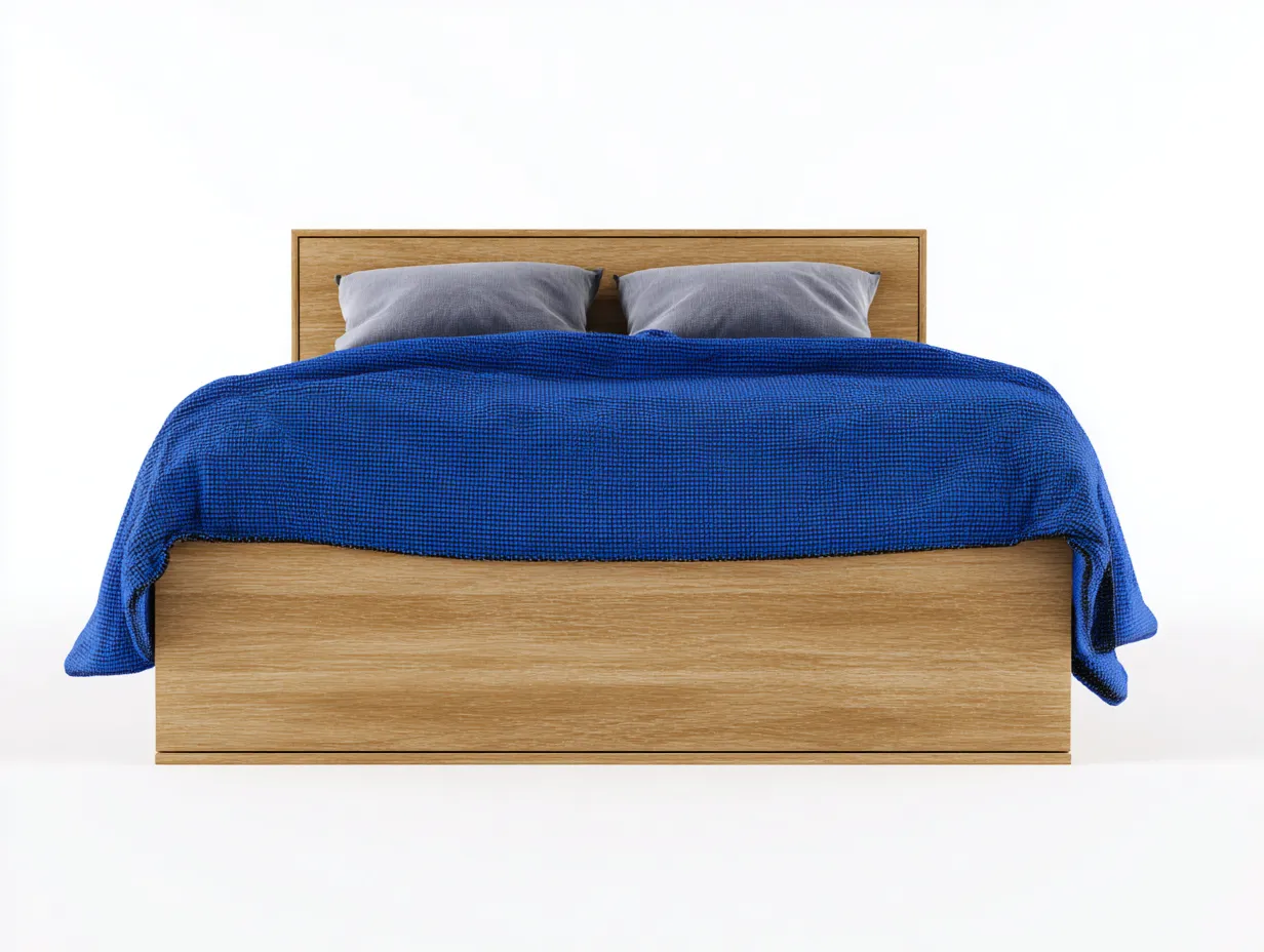 Doppelbett-Holz-208x188x92 cm-Natur-Modern