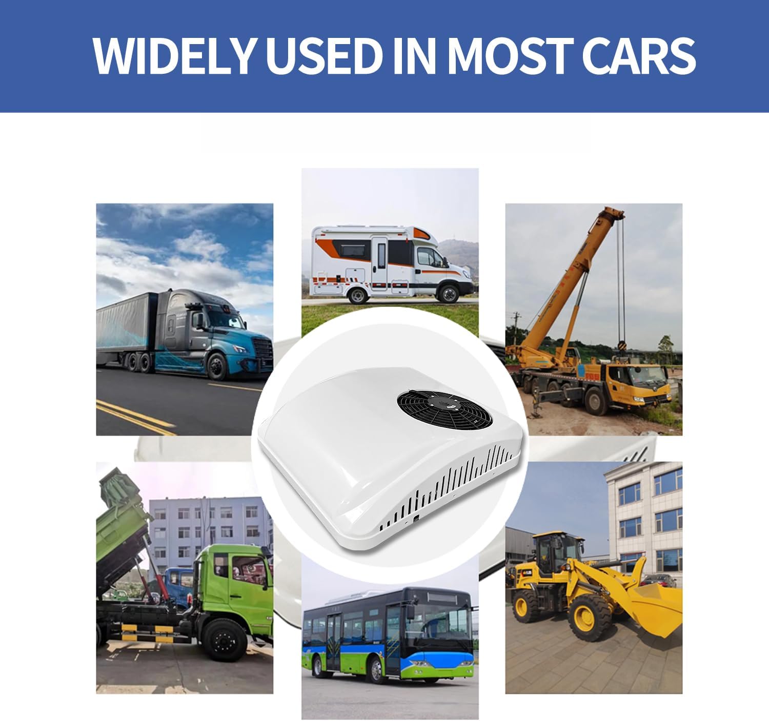 12V Rooftop RV Klimaanlage, 8800BTU 12 Volt elektrisches Parken Klimaanlage, passend für LKW, Wohnmobile, Anhänger, Traktoren, Parkklimaanlage, schnelle Kühlung, Bus,Boot, Wohnmobil,Van
