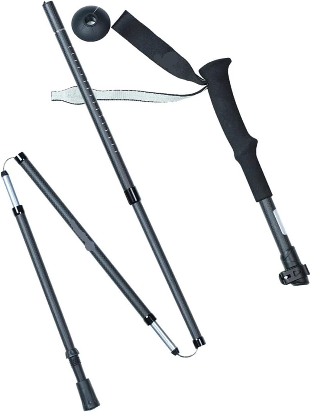 Faltbare Trekkingstöcke aus Carbonfaser, 3K-Mattfinish, verstellbare Wanderstöcke for Wandern und Outdoor-Fitness