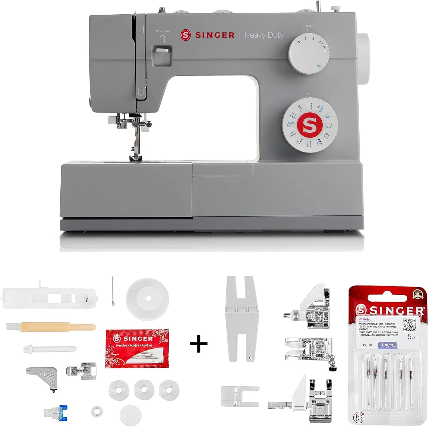 SINGER Heavy Duty 4423 High Speed Sewing Machine with Accessory Kit | Strong Motor With Enhanced Piercing Power. 97 Stitch Applications. Full Metal frame. 1-step Buttonhole & LED Light