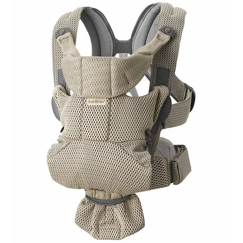 BabyBjorn Babydrager 3D Mesh Free, Grijs Beige