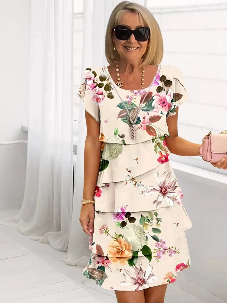 Elegantes florales Damenkleid mit schmeichelhafter Passform