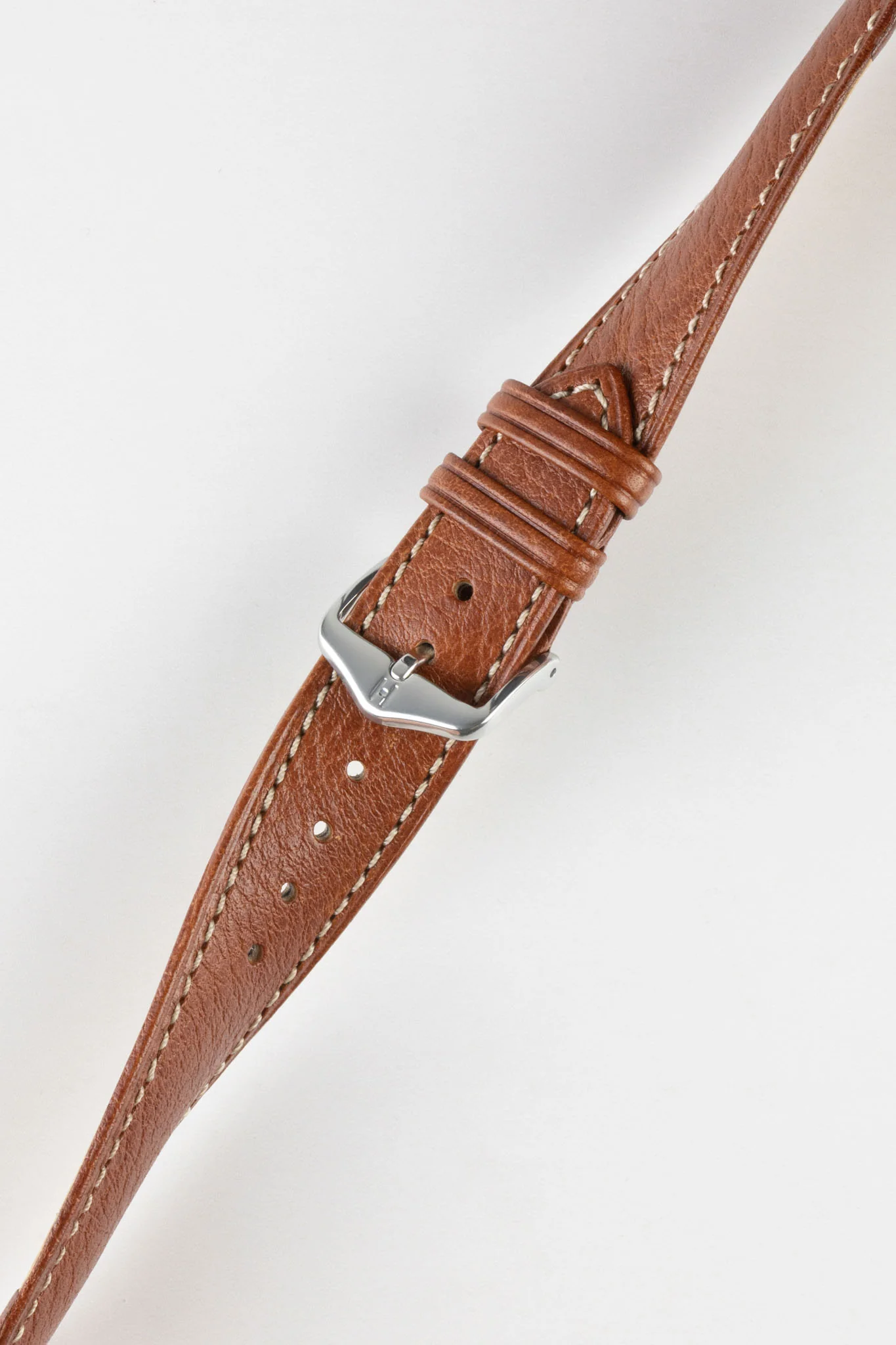 Hirsch BOSTON Quick-Release Buffalo Calfskin Leather Watch Strap in GOLD BROWN