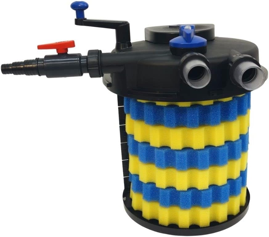 AquaOne Druckteichfilter CPF-30000 I Teichfilter für Teiche bis 60.000 Liter I Bio Teich Filter inkl.55 Watt UVC Klärer mit Kurbelreinigung I schwebealgenfreies klares Wasser
