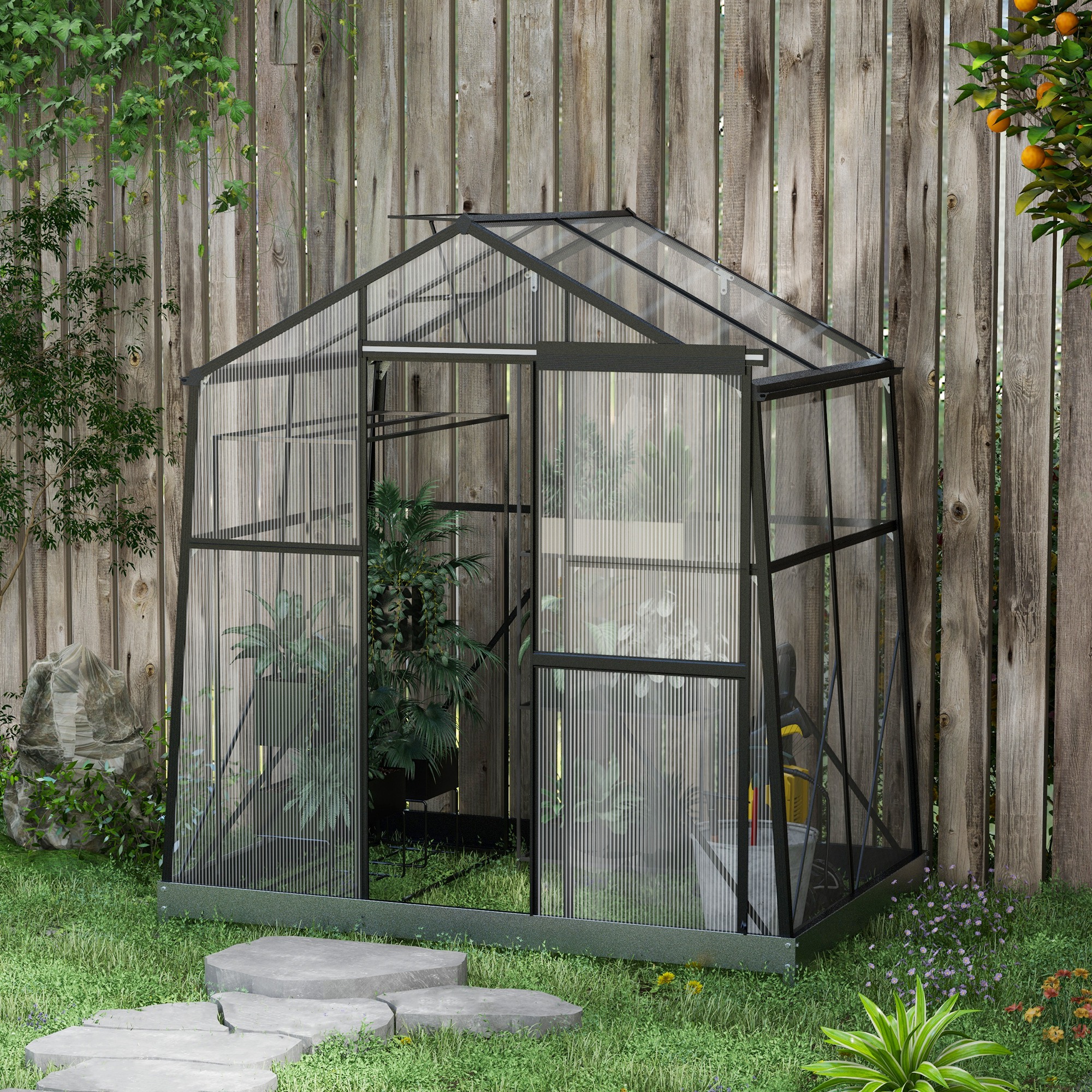 Kas Kweekhuis Kweekbed, weerbestendig, 192 x 131 x 203 cm, Zwart
