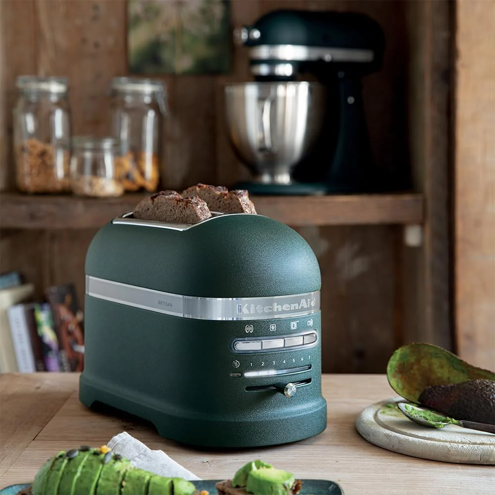 KitchenAid Toaster f��r 2 Scheiben mit Sandwich-Zange | Artisan | Retro Toast Machine | Verschiedene Funktionen und Br?unungsstufen | Gr��n