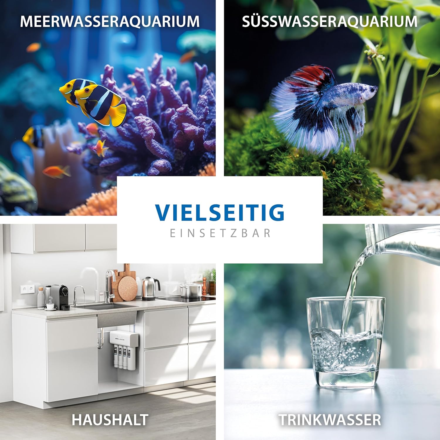 ARKA myAQUA 1900 Umkehrosmoseanlage 1900 L/Tag - Wasserfilter & Enthärtungsanlage, entfernt bis zu 99% Salze, Schadstoffe & Bakterien - Für Aquarien & Haushalt