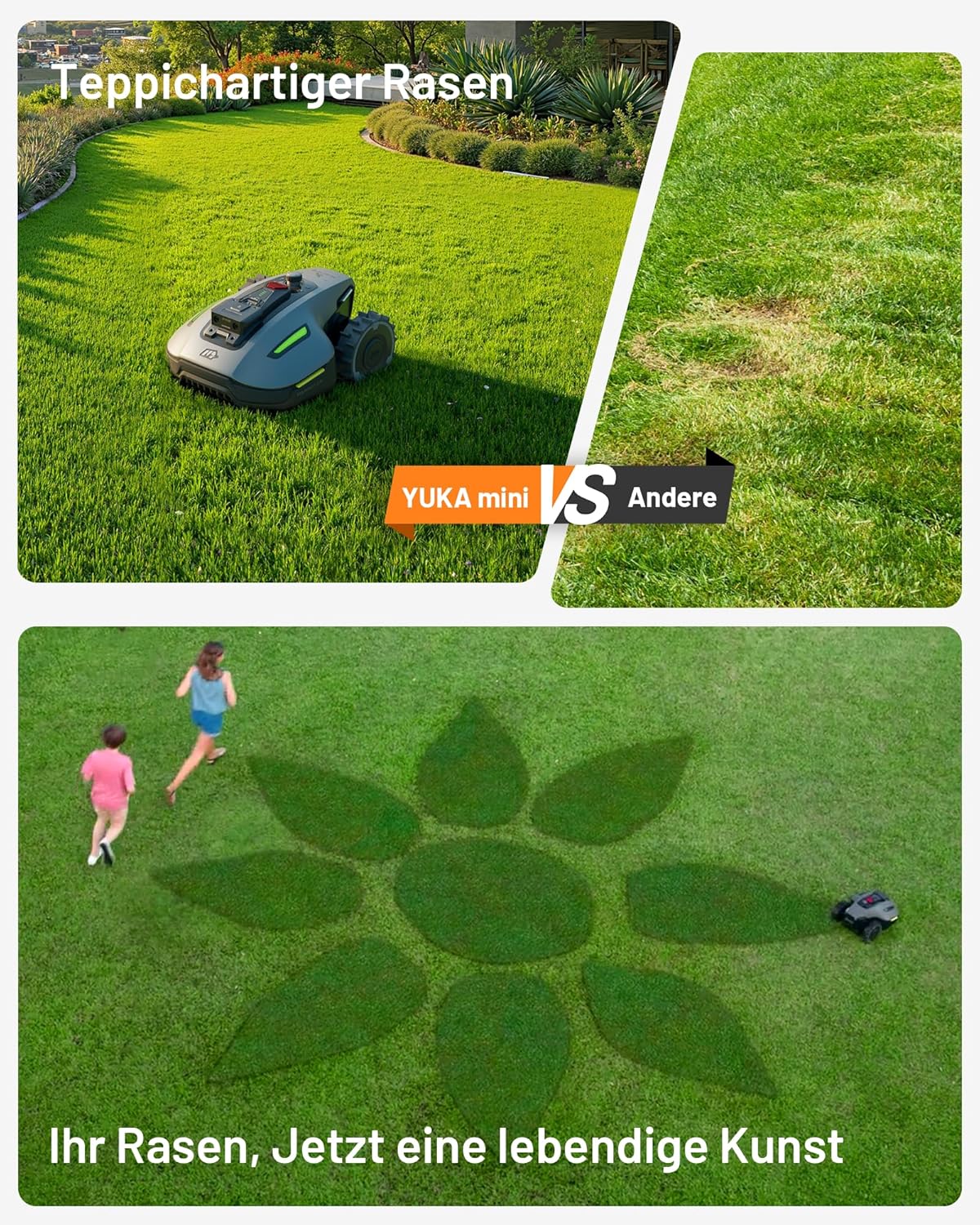 MAMMOTION YUKA Mini 700 robotmaaier zonder begrenzingsdraad, NetRTK+Vision, geen RTK-antenne nodig, automatische kartering, aanbevolen 700m2, max. 1100m2, met 4G-module, 50% helling
