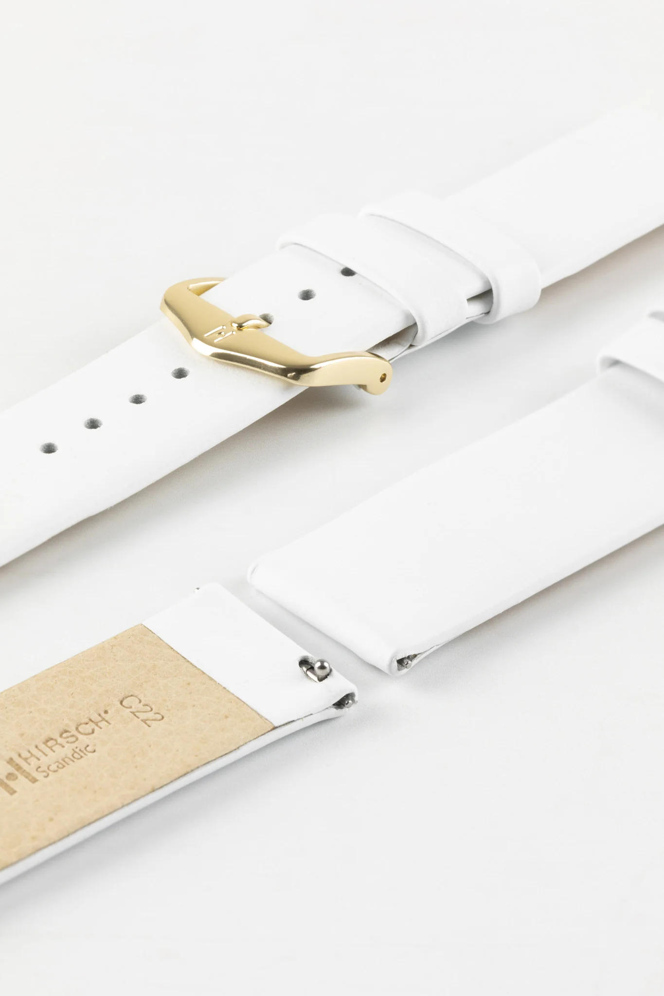 Hirsch SCANDIC Calf Leather Watch Strap in WHITE