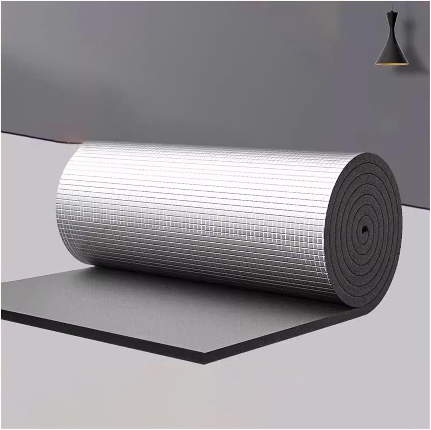 Folien-Isolierrolle, selbstklebende Aluminiumfolie, Isolierung, schwarz, 1 x 1-10 m, 5-20 mm, für Dächer, Wände, Camper