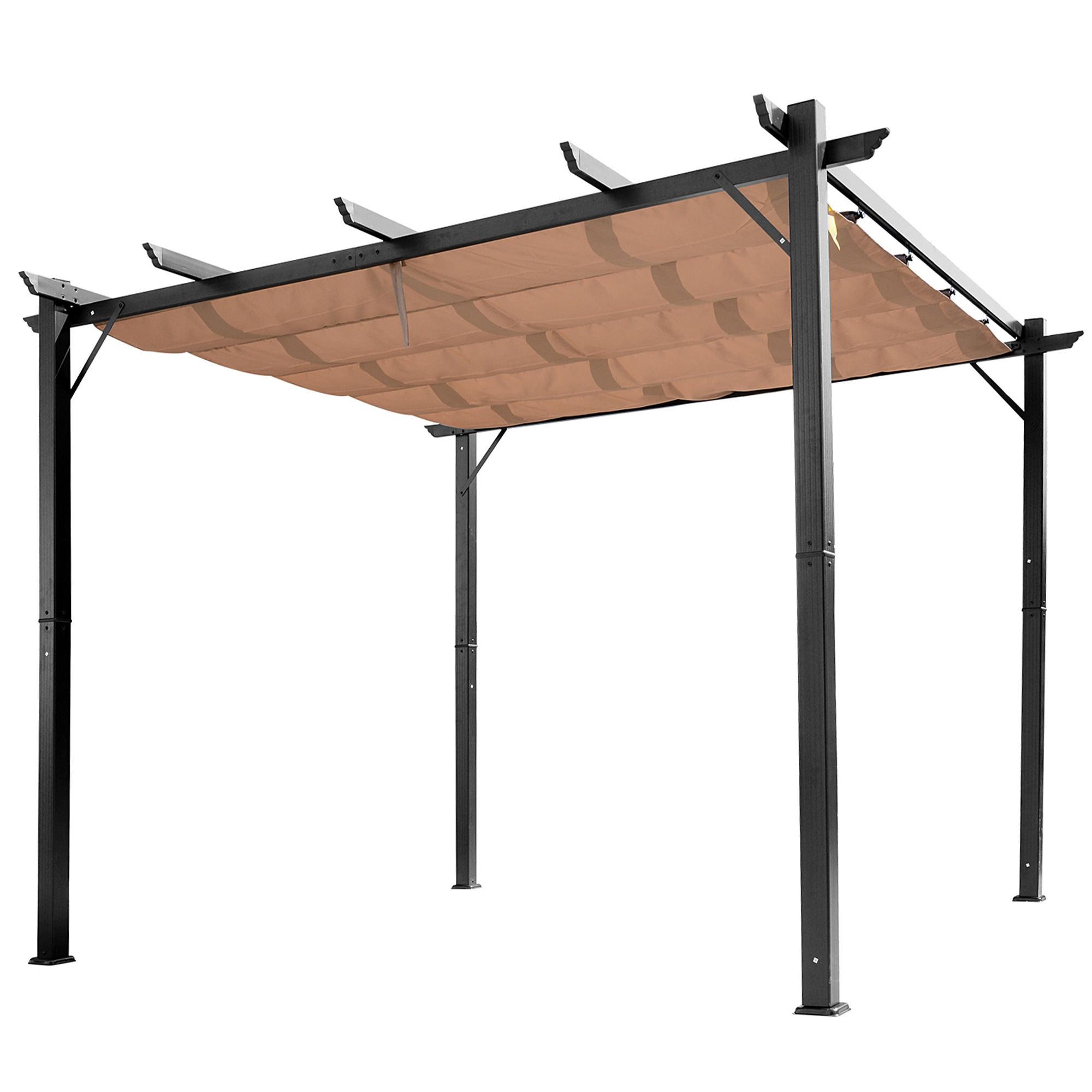 Pergola met schaduwdoek 300x400 cm voor Party & Bloemist, Grijs + Bruin