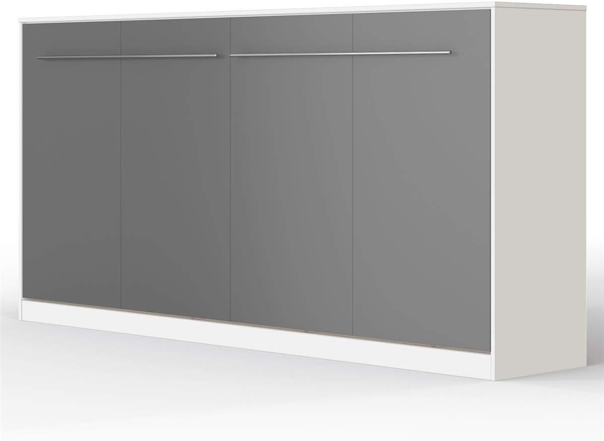 SMARTBett Schrankbett Standard Weiss/Anthrazit 90 Horizontal