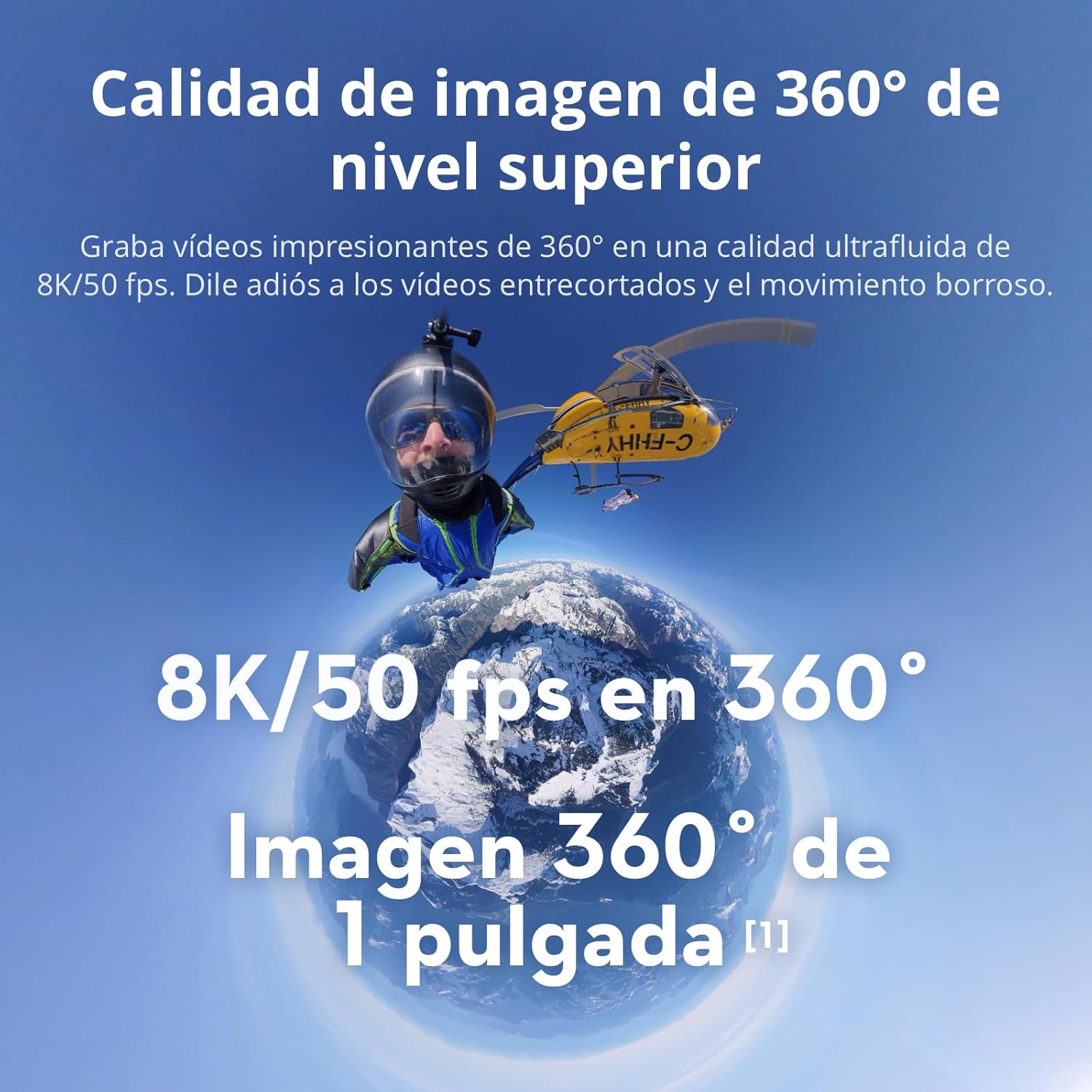dji Pack Estándar Osmo 360, cámara 360 con Imagen 360° de 1 Pulgada, Video 360° en 8K Nativo, Foto 360° de 120 MP, grabación 8K de 100 min, Sumergible, cámara de acción para Deportes, vlog