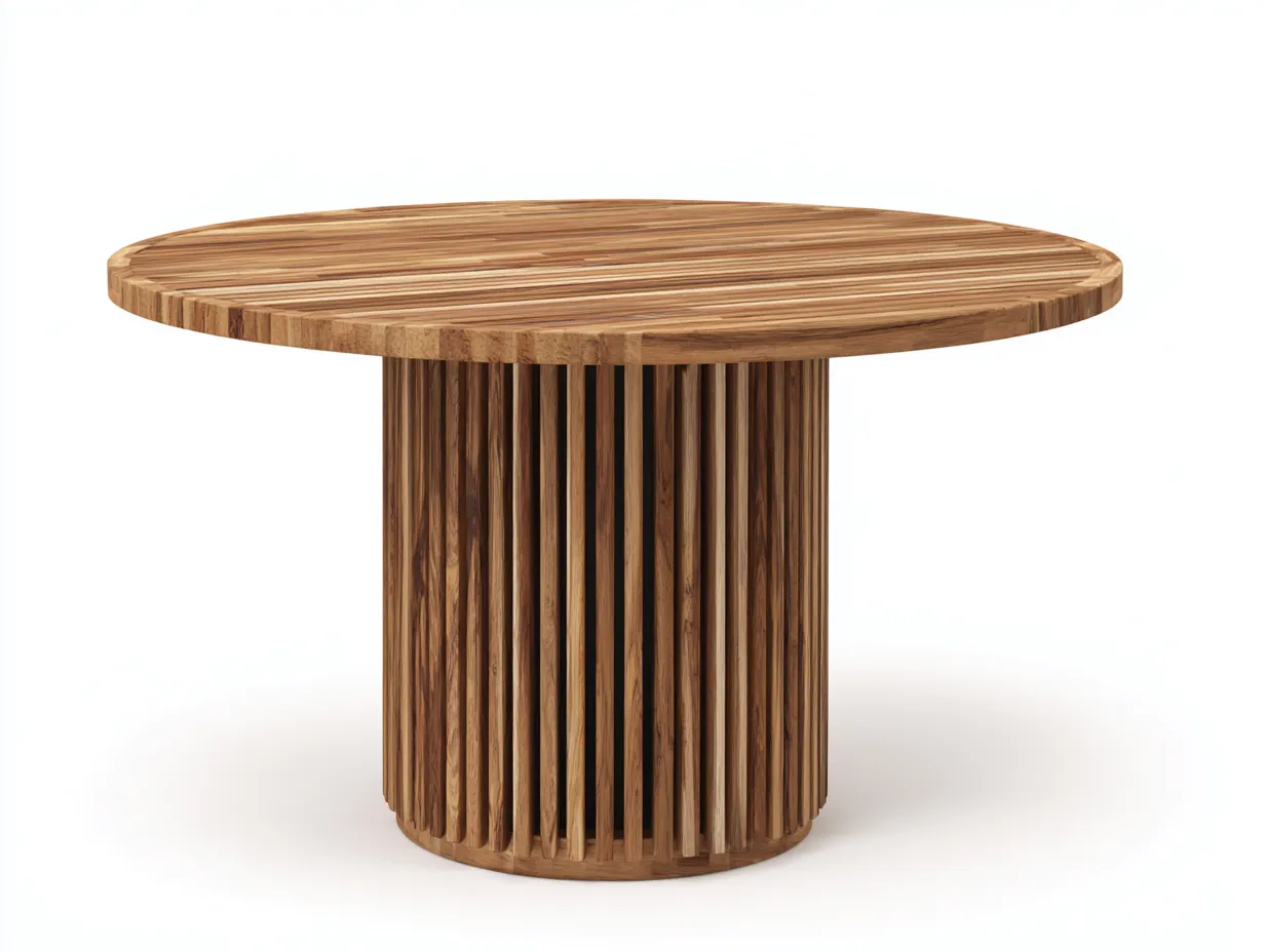 Gartentisch-Holz-128 x 128 x 75 cm-Natur-Modern