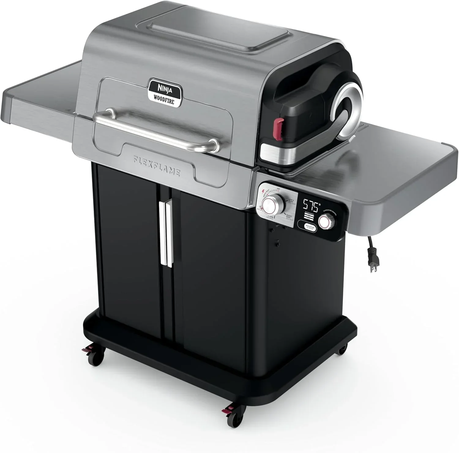 Ninja FlexFlame Grill and Smoker Electric Propane Grill Roaster BBQ Grill 5-in-1 Cooking System