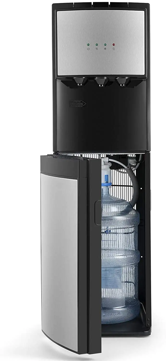 5 Gallon Water Dispenser Bottom Loading Hot Cold Water Cooler Stainless 3 Temperature Spouts