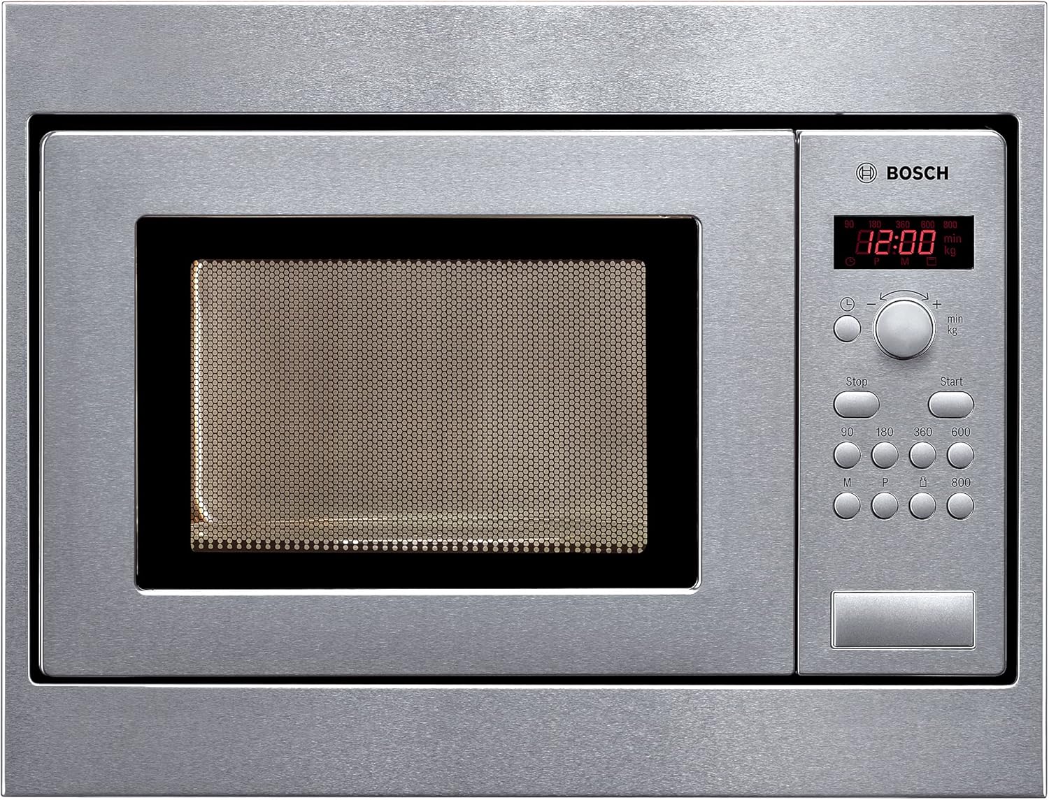 Bosch BFR634GS1 Serie 8 Einbau-Mikrowelle, Türanschlag Rechts, AutoPilot 7 Automatikprogramme, Reinigungsunterstützung, TFT-Touchdisplay, LED-Beleuchtung gleichmäßige Ausleuchtung, 38 x 60 cm, 900 W
