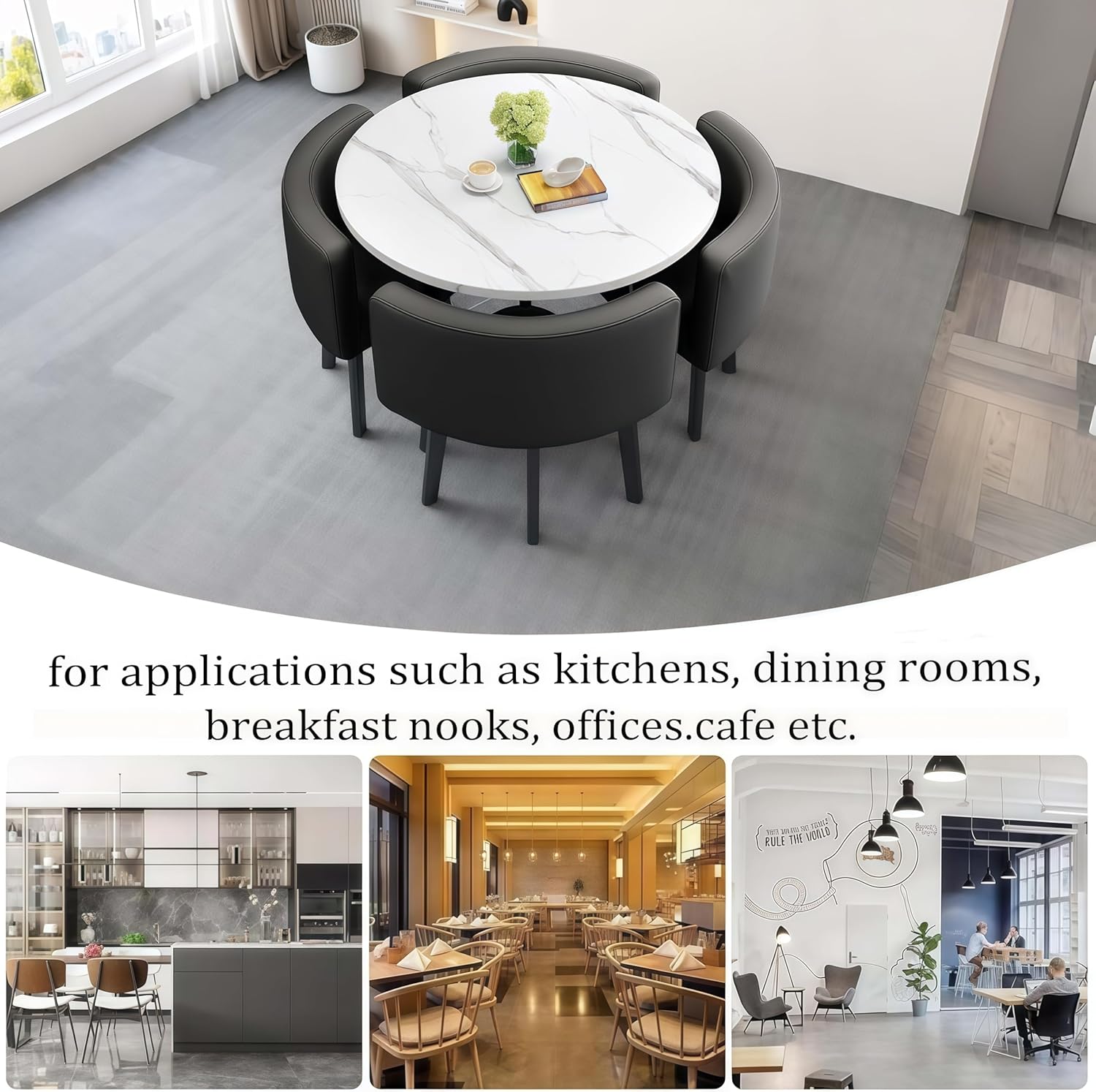Esstisch Tisch mit 4 stühlen Set,esstisch Rundem klein Küchentisch esszimmertisch 90 cm, für 4-6 Personen, für Esszimmer, Küche, Wohnzimmer, modern Küchenstühle