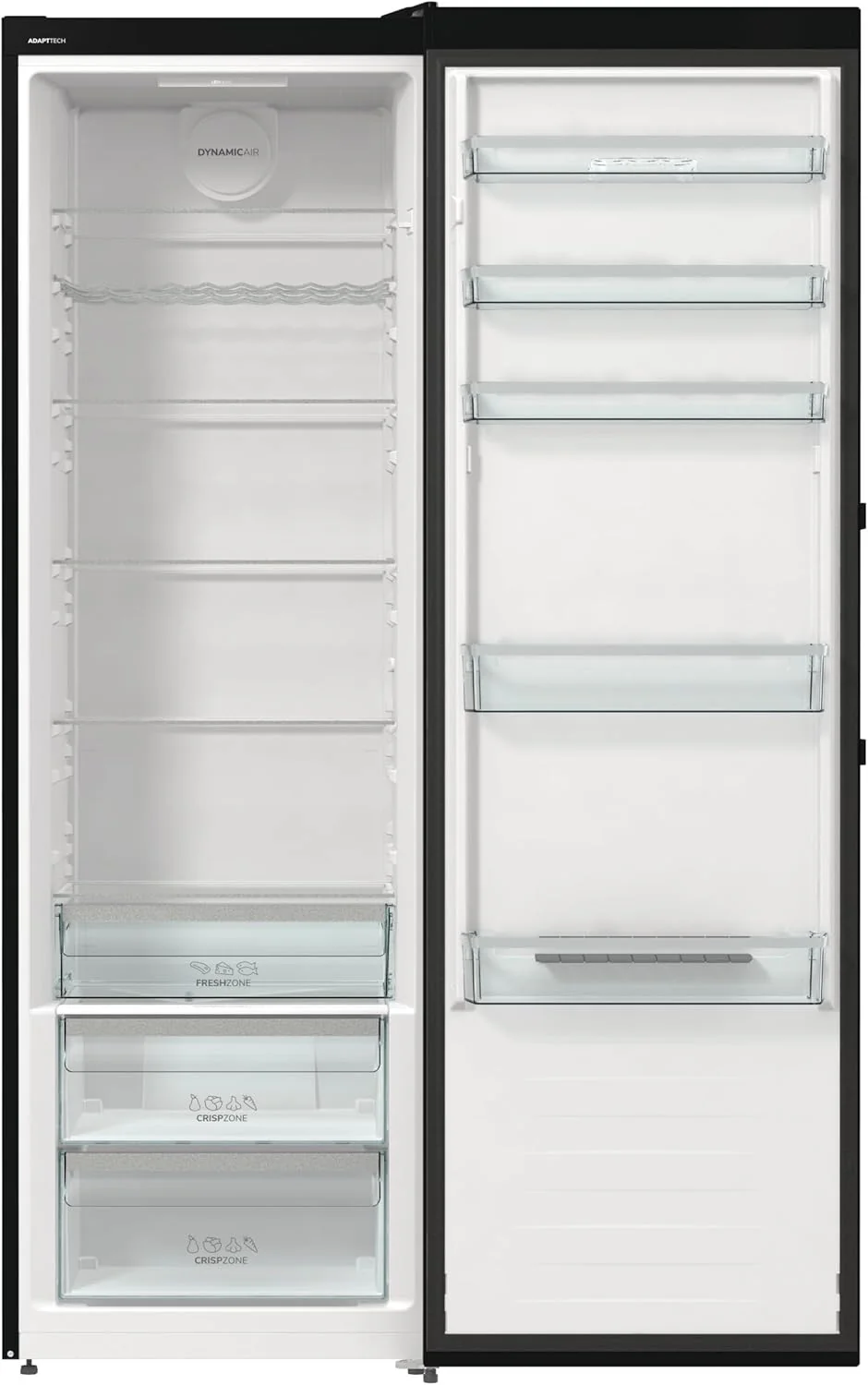 Gorenje R 619 DAXL6 Koelkast/AdaptTech/FreshZone/Snelkoelfunctie/Ventilatiekoelsysteem/LED Display/398l/185cm/EEK D/Roestvrij staal