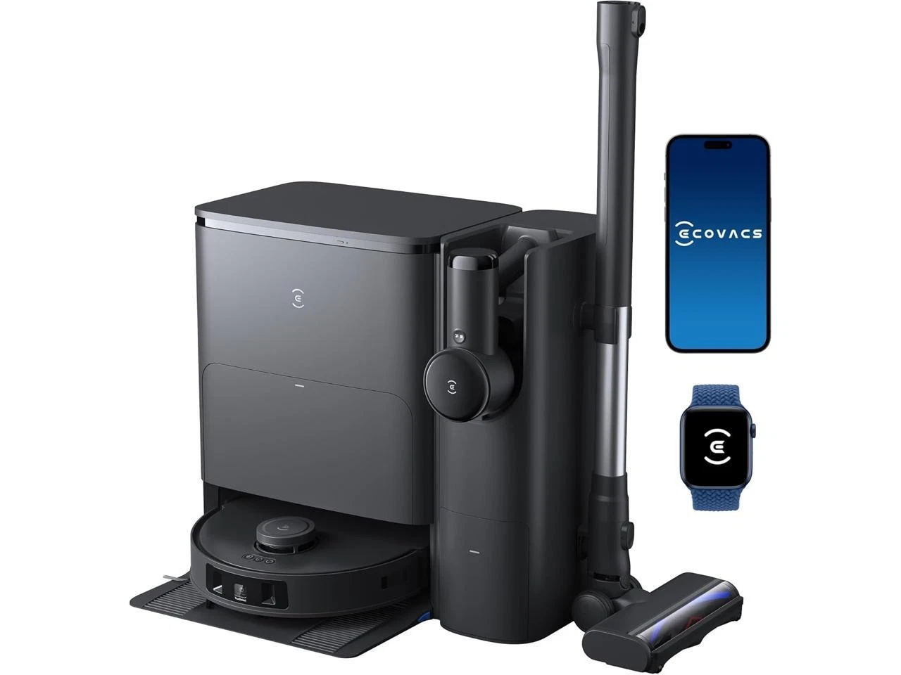 ECOVACS Robotics - T30S COMBO COMPLETE Robotstofzuiger en dweil plus draadloze handstofzuiger