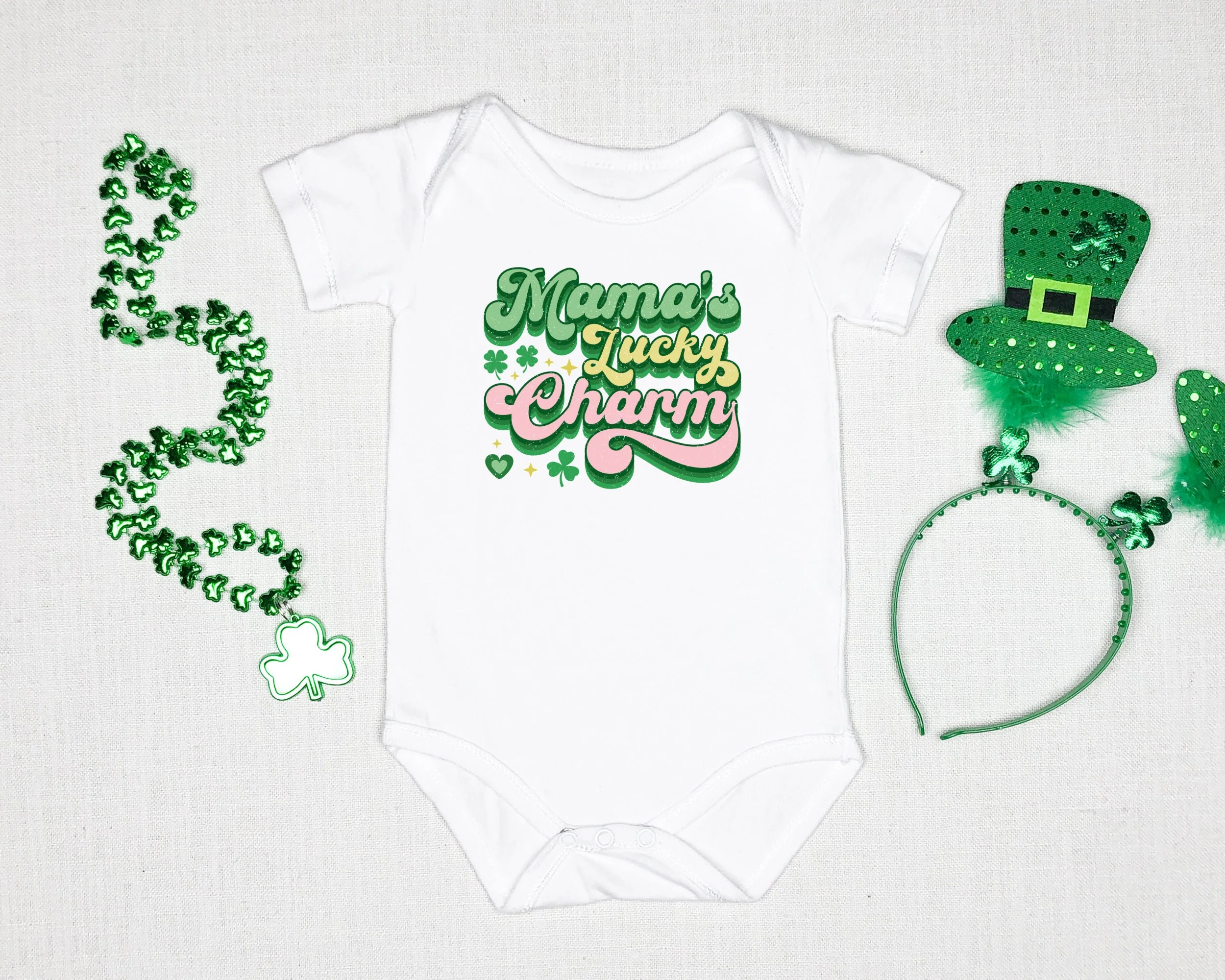 Mama's Lucky Charm Shirt and Baby Romper
