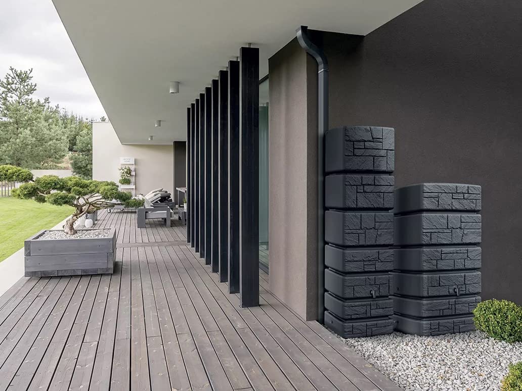 2025 Regenwatertank Tower Stone, regenton 350-500L