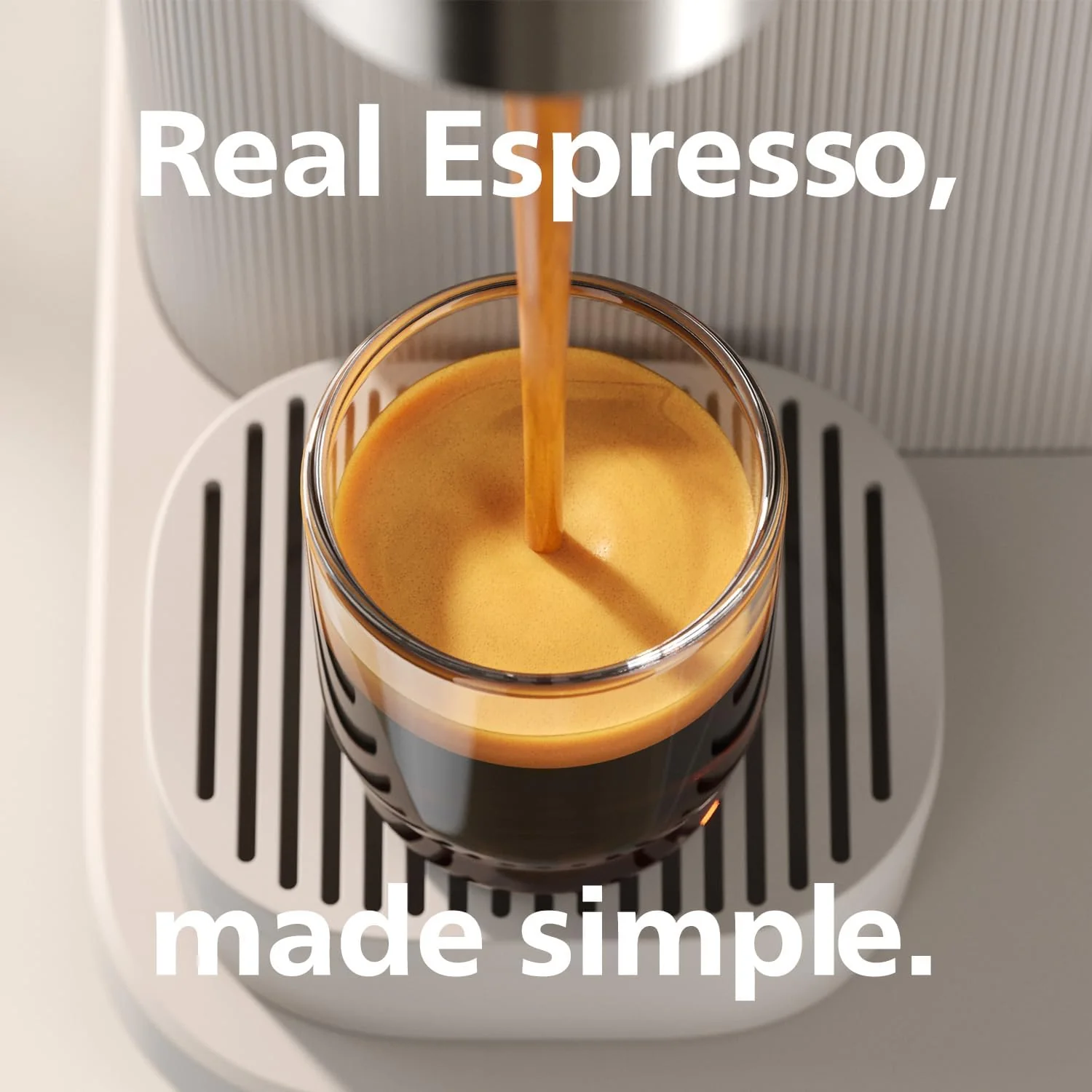 Philips Baristina Espressomaschine - Real Espresso- made simple. Kompakte Kaffeemaschine- Naturwei? mit wei?em Siebtr?ger- 16-bar-Pumpendruck- automatisches Mahlwerk- Cafe Crema (BAR300/00)