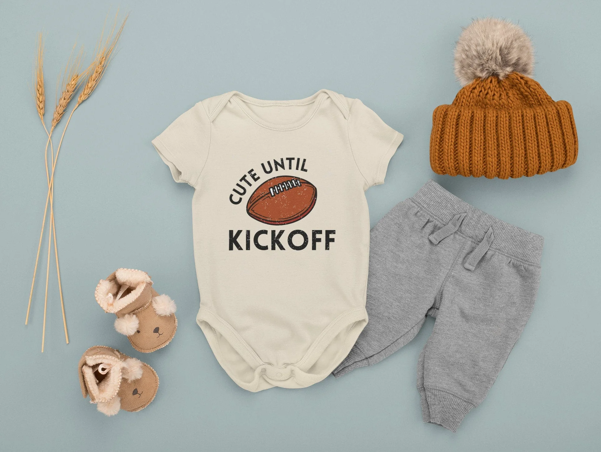 Cute Until Kickoff, Fall Baby Clothes, Football Season Onesies, Cute Football Bodysuit