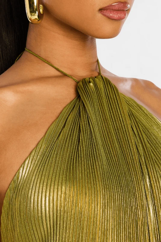 Schulterfreies Maxikleid in Gr��n f��r Damen