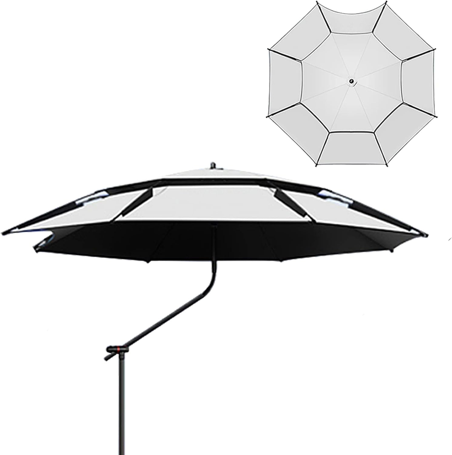 Garten Parasols Outdoor Sonnenschattenfischerei Strand Parasol Regenschirm mit Sonnenschutz, Regenfeste Regenschirme, 360 ° Rotation einstellbar, Belüftung, für Camping -Terrassen Schatten Segel im