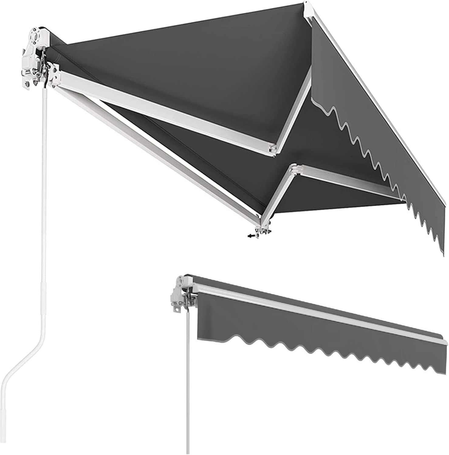 Manuelle Gelenkarmmarkise, 300 x 250 cm Gelenkmarkise, Markisen, Verstellbar, UV-geschützt, Regensicher, für Außenterrassen, Balkone, Anthrazit